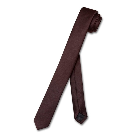 Narrow Skinny Iridescent Brown Neck Tie - Picture 5 of 13